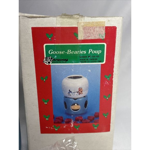 VINTAGE Holiday Goose Bearies Candle Warmer Teddy Bear Lloyd Original Wax - Picture 1 of 12
